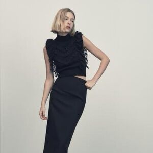 Zara Elegant Black Lace Blouse